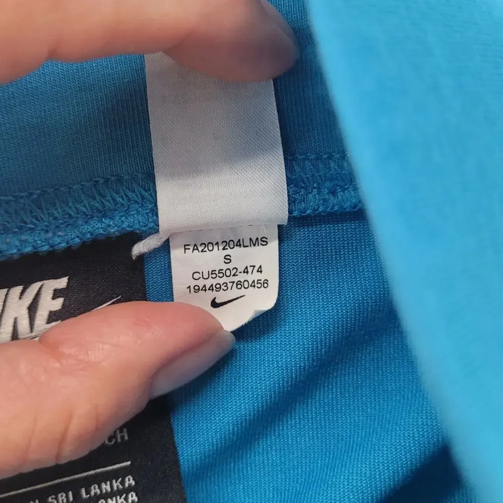 Nike Air 7/8 Leggings S Blue Colorblock Training Pilates Running Athleisure Gym